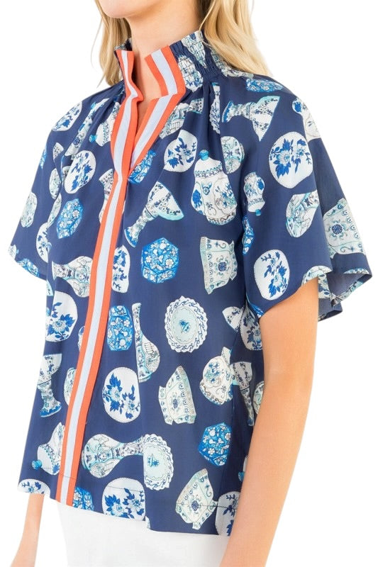 Ginger Jar Flutter Sleeve Top