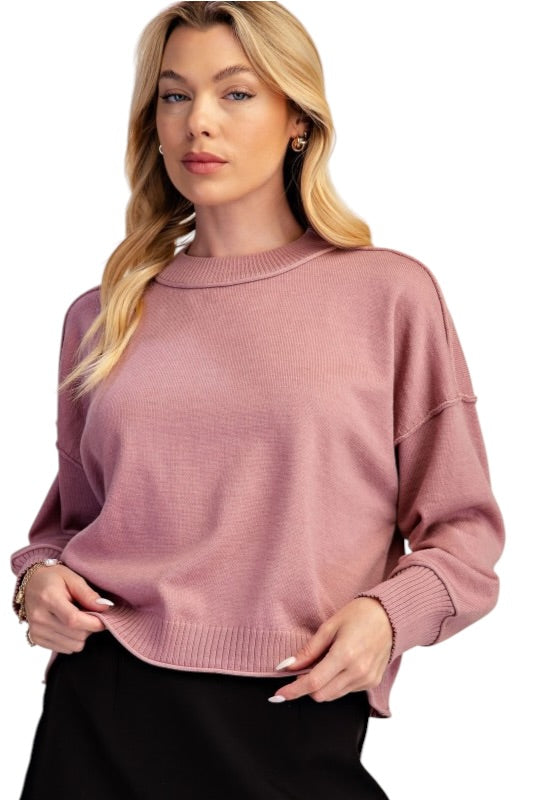 Drop Shoulder Knit Sweater- 3 colors