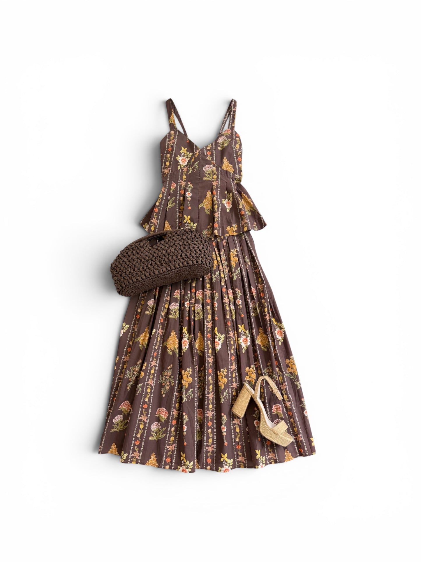 Chocolate Floral Stripe Set