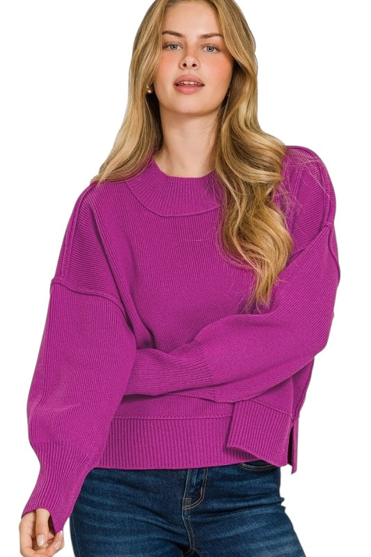 Drop Shoulder Sweater- 3 Colors