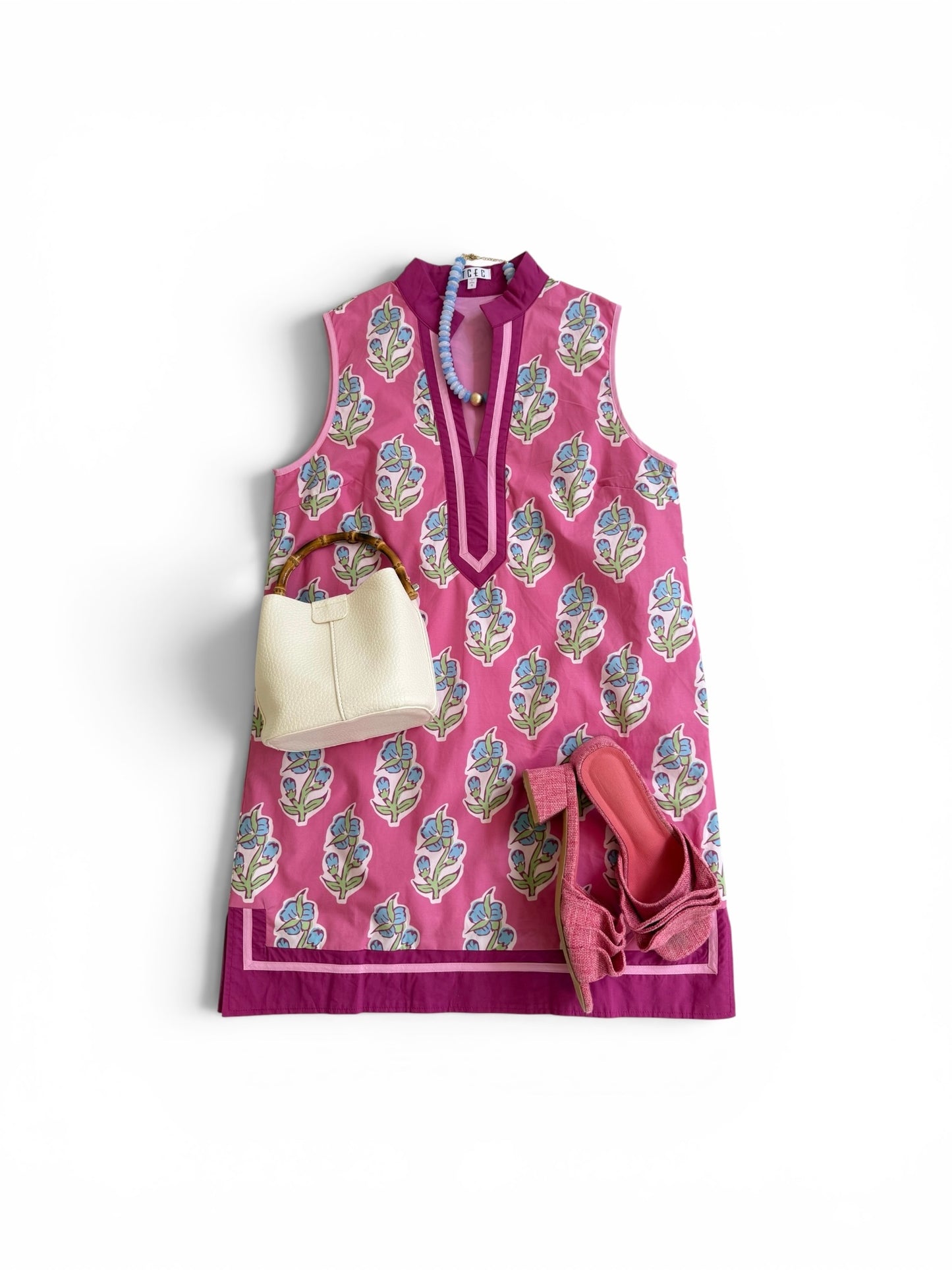 Pink Gardens Sleevless Shift