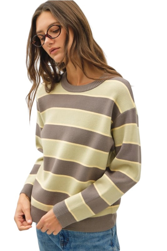 Stripe Crewneck Sweater- 2 Colors