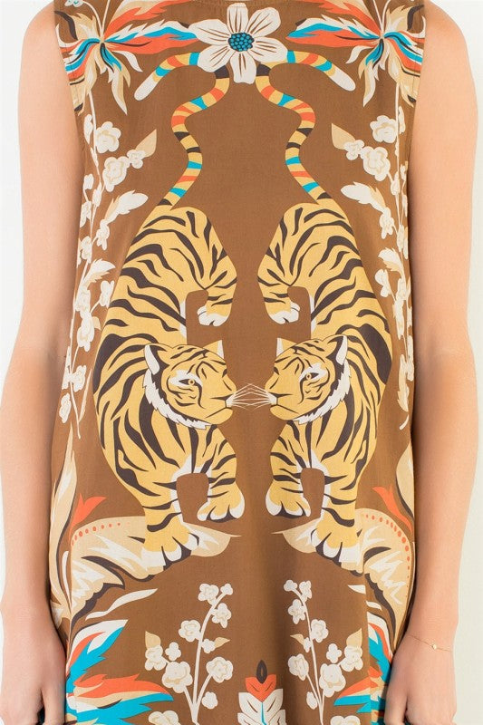 Fall Tiger Sleeveless Shift