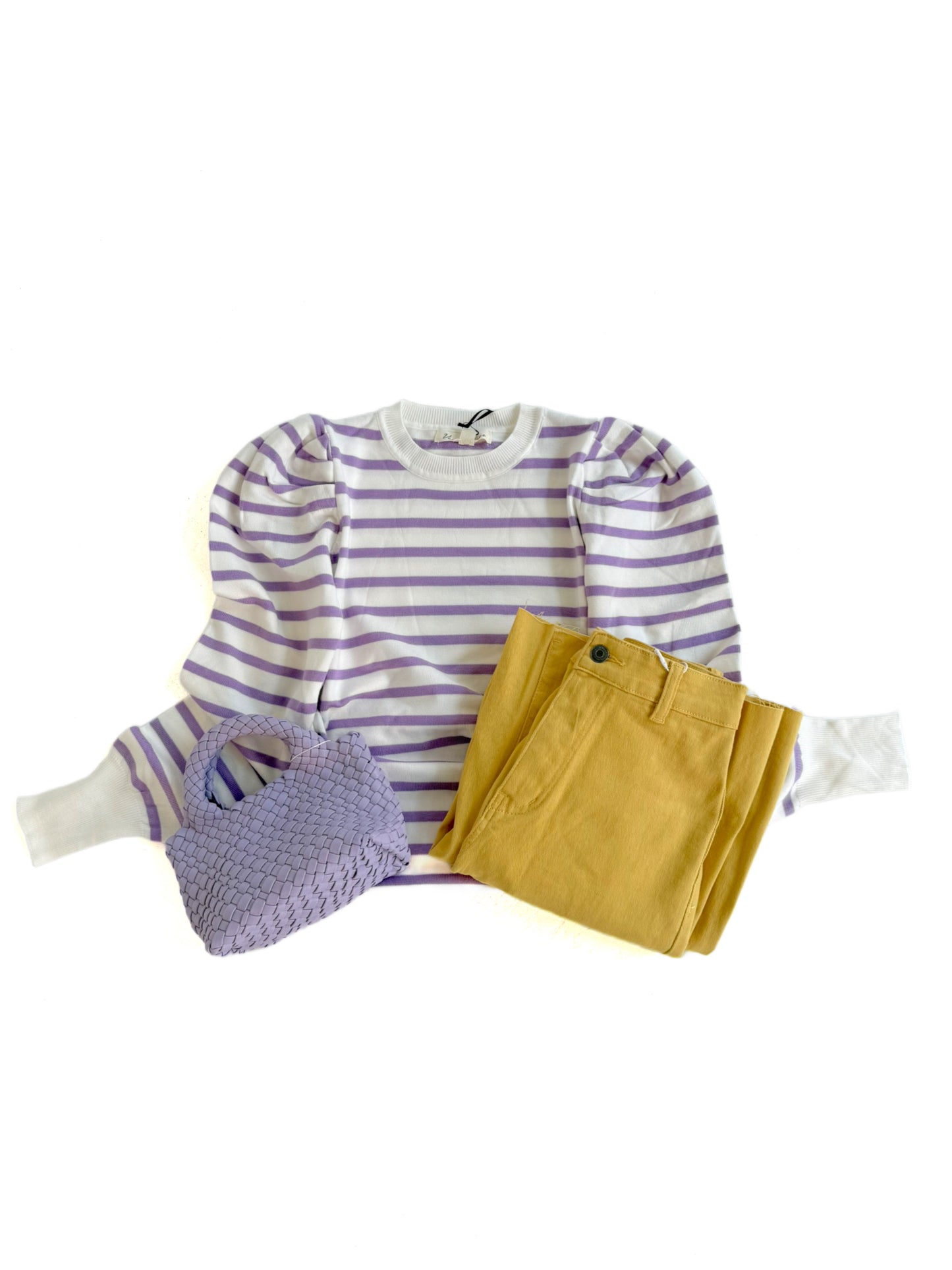 Lavender Stripe Knit Top