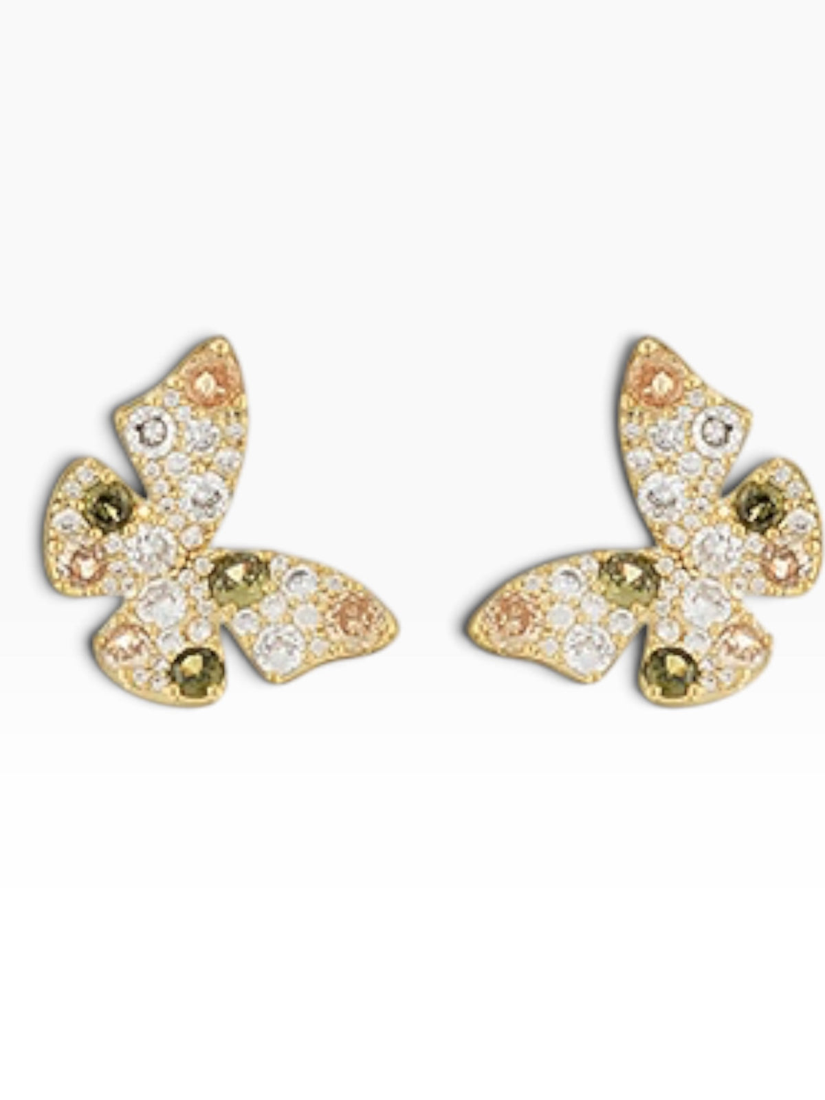CZ & Gems Butterfly Stud