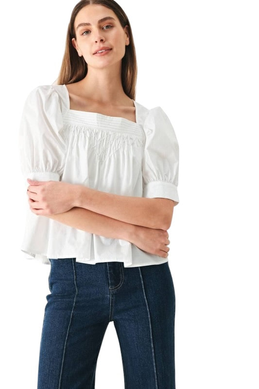 Square Neck Poplin Top
