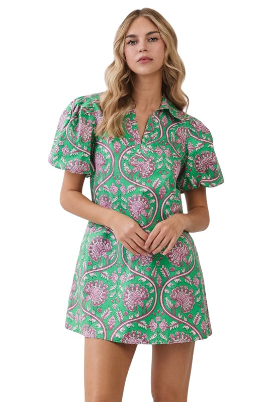 Pink & Green Floral Vine Mini