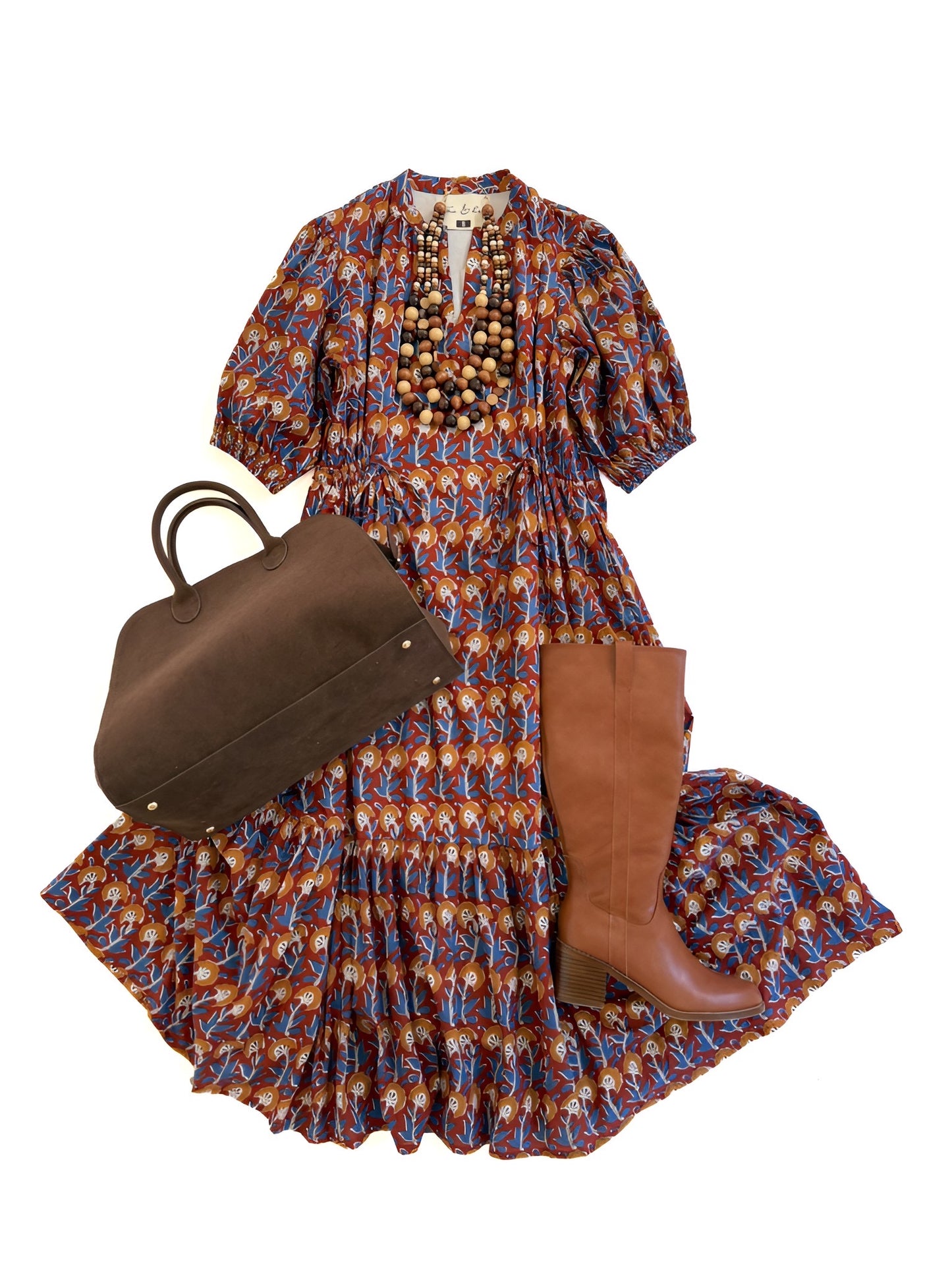 Dauphine Street Midi in Rust & Blue Thistle