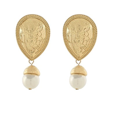 Hammered Gold Teardrop Earring