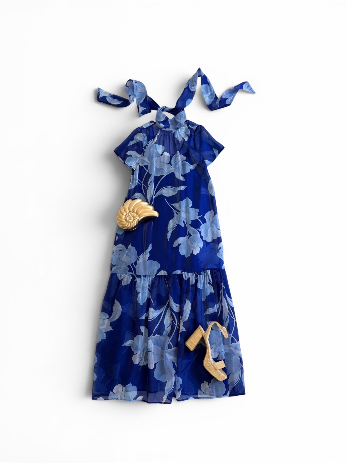 Rose Maxi in Blue Floral Organza