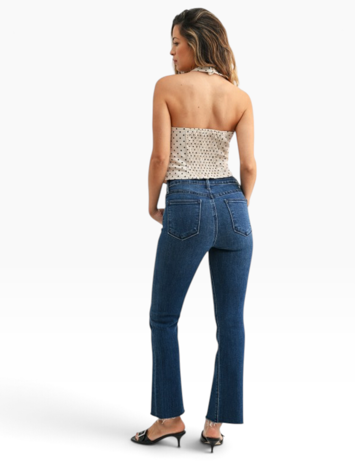 Denim Crop Flare in Medium Wash