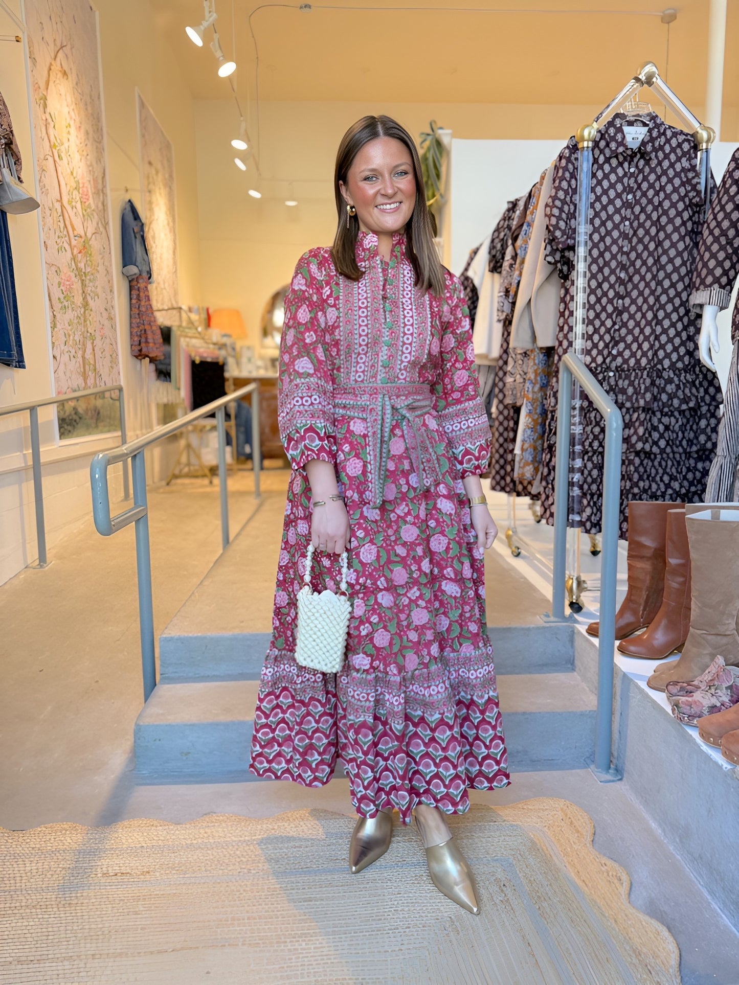 State Street Maxi in Red-Green-Pink