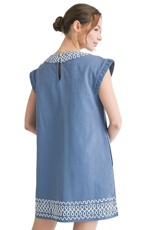 Denim Cap Sleeve Shift