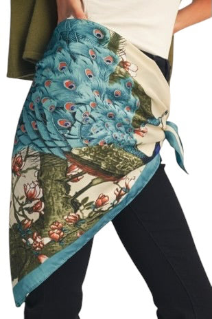 Peacock Oblong Silky Scarf