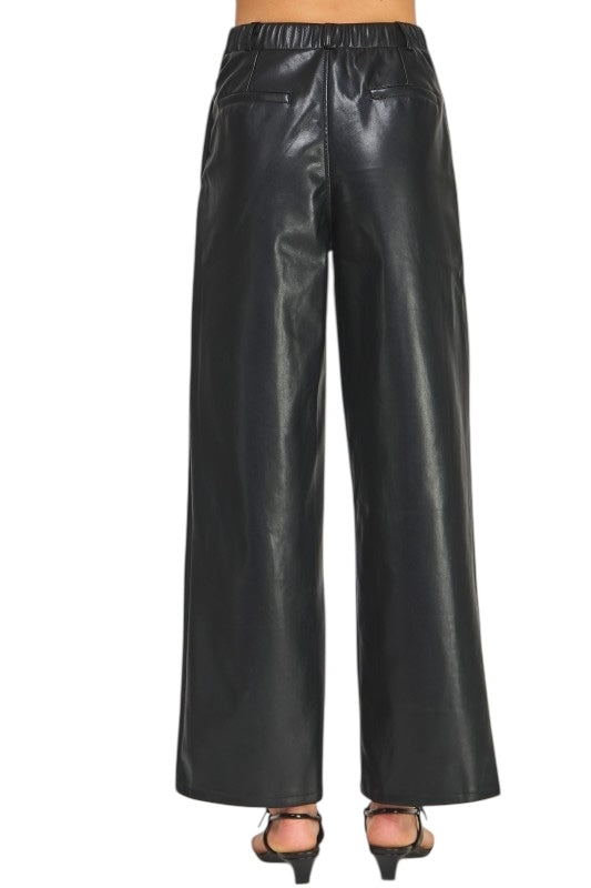 Quilted Belt Leather Pant- 2 Colors