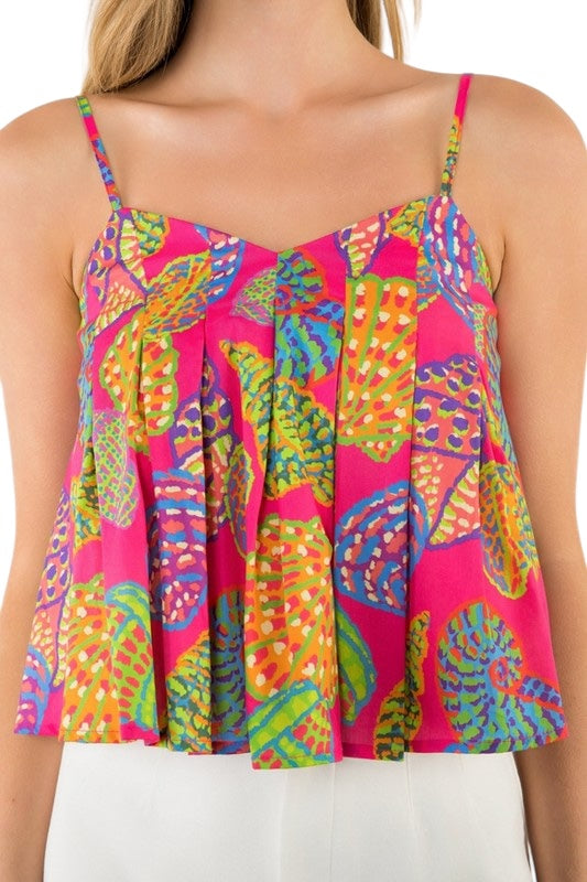Shells Pleated Cami Top