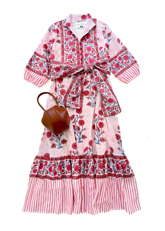 State Street Maxi in Coral Stripe Marigold
