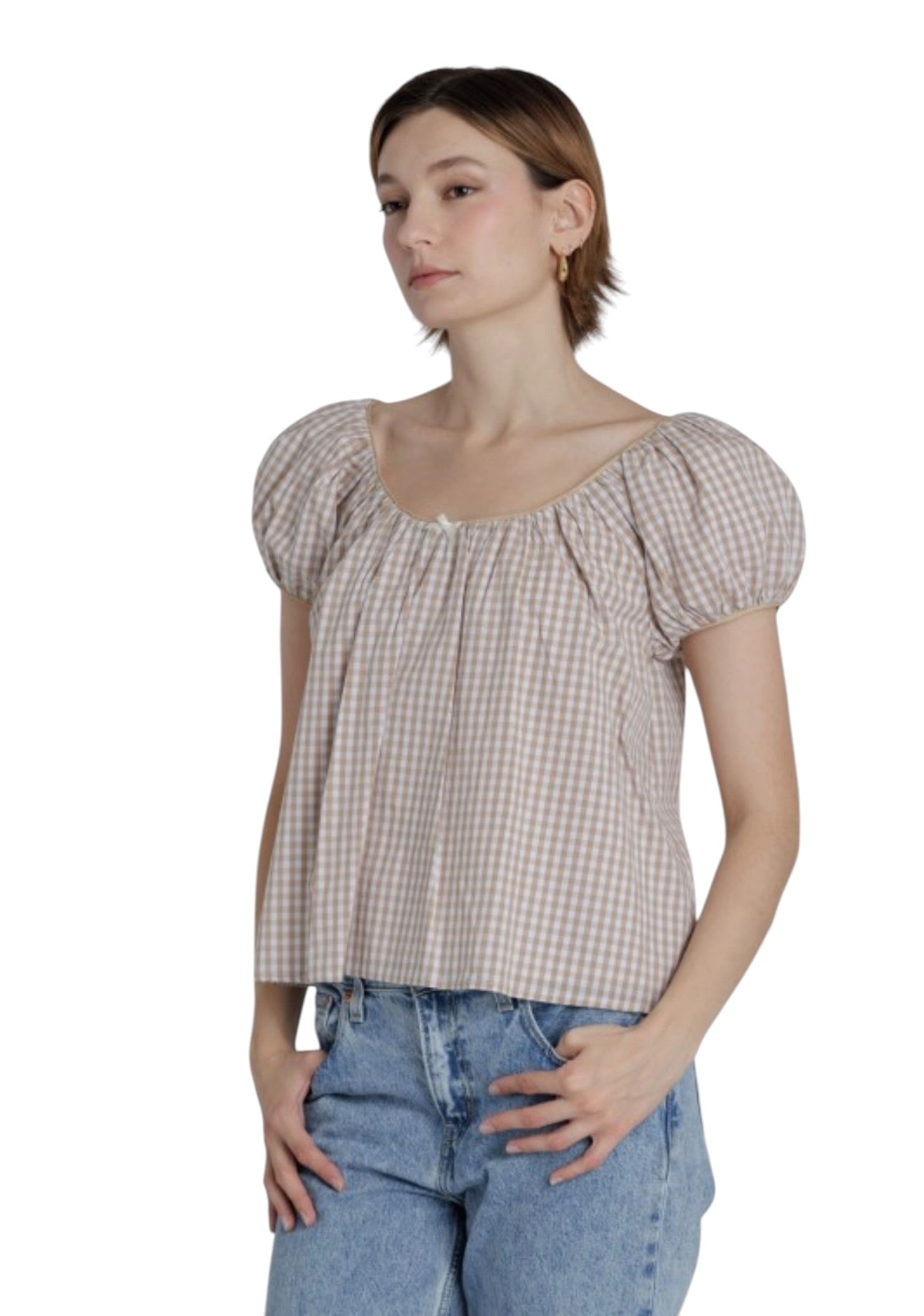 Gingham Babydoll Top - 2 Colors