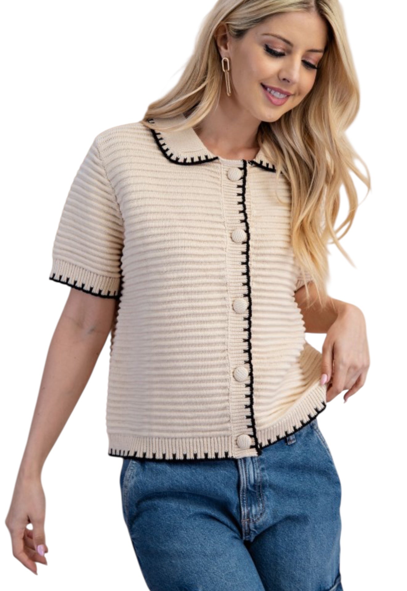 Knit Scallop Stitch Top - 2 Colors