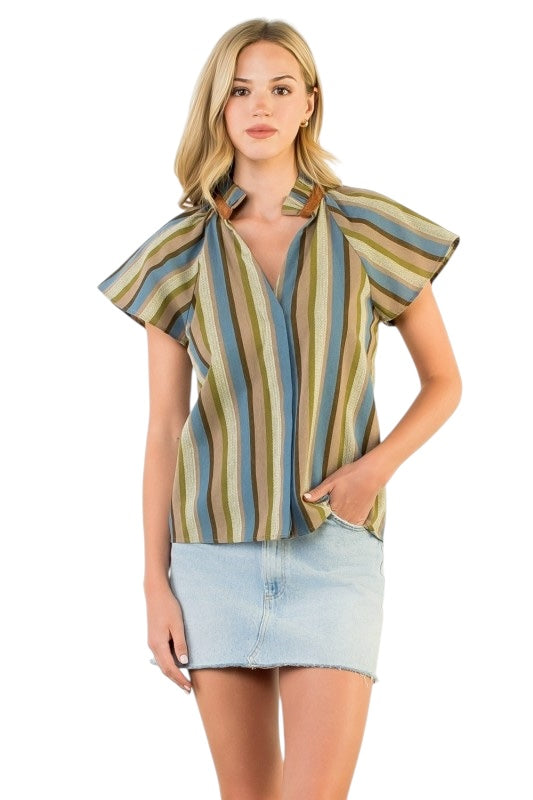Woven Stripes Blouse