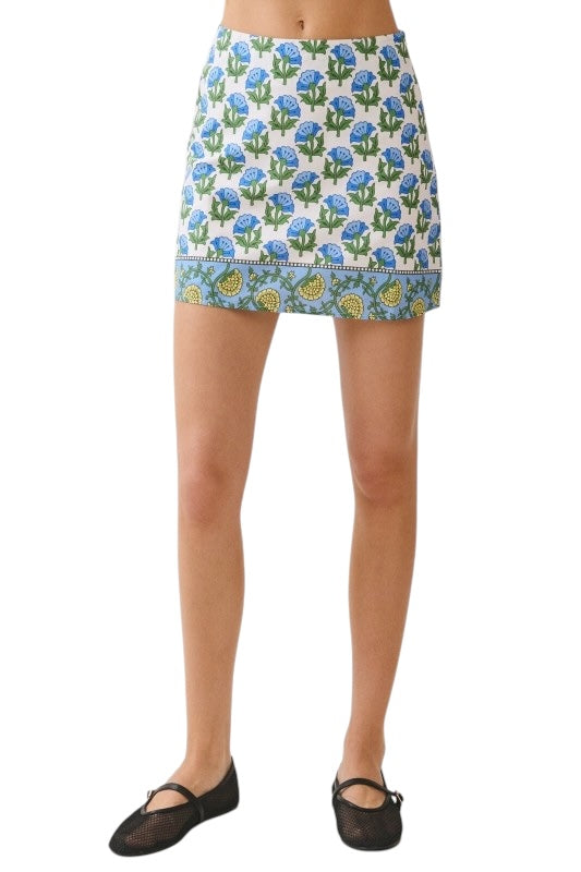 Blockprint Mini Skirt