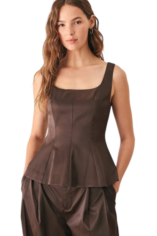Espresso Peplum Top