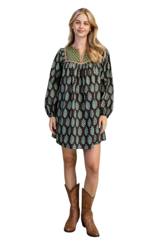 Brown & Olive Cotton Mini