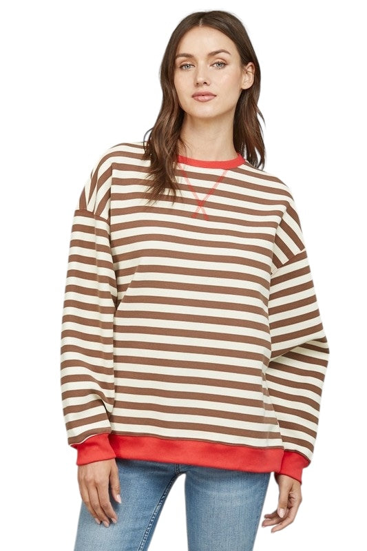Stripe Vintage Sweatshirt- 2 Colors
