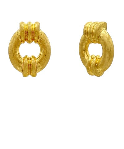 Ribbed Disc Earring