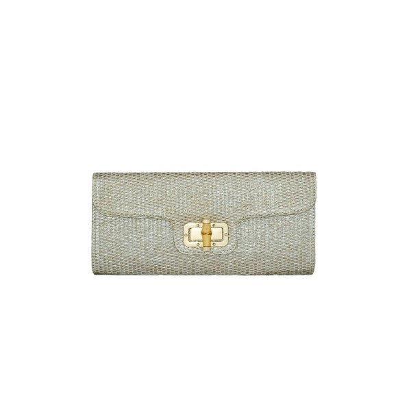 Oblong Bamboo Toggle Clutch- 2 Colors
