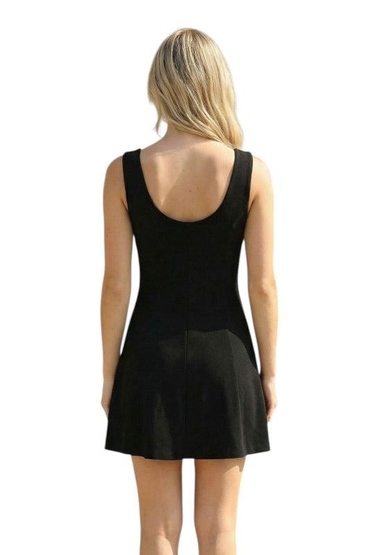 Scoop Back Stretch Linen Mini