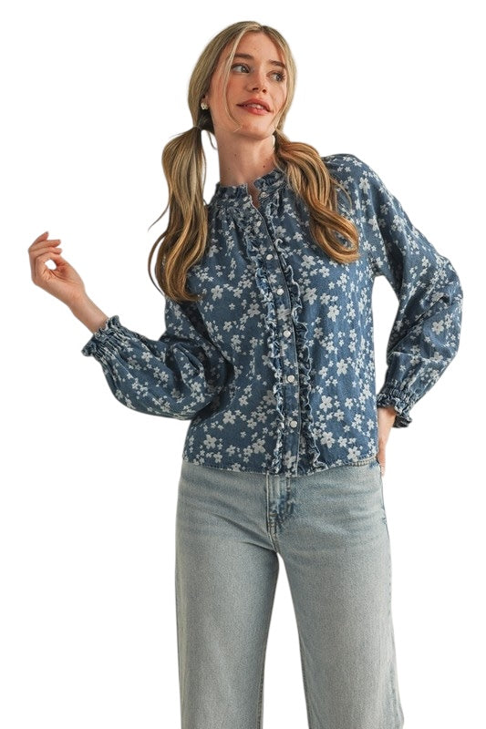 Chambray Daisy Top
