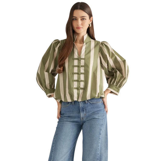 Stripe Bubble Hem Top- 2 Colors