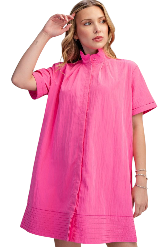 High Neck Shift in Hot Pink
