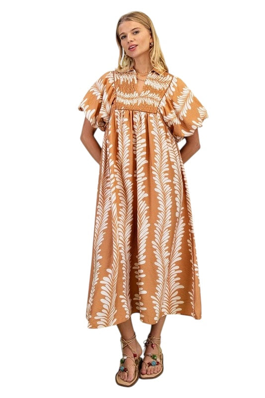 Acanthus Stripe Midi in Clay