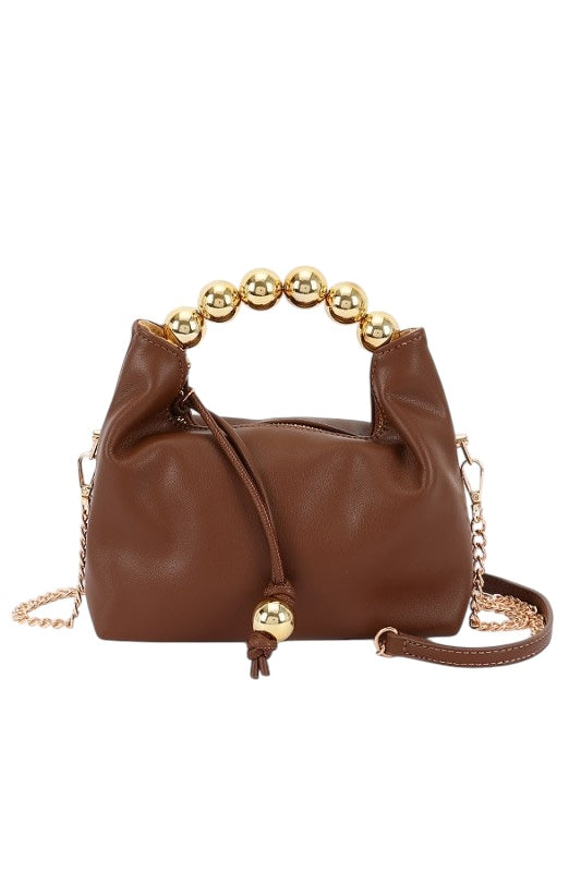 Gold Bead Leather Tote- 2 Colors