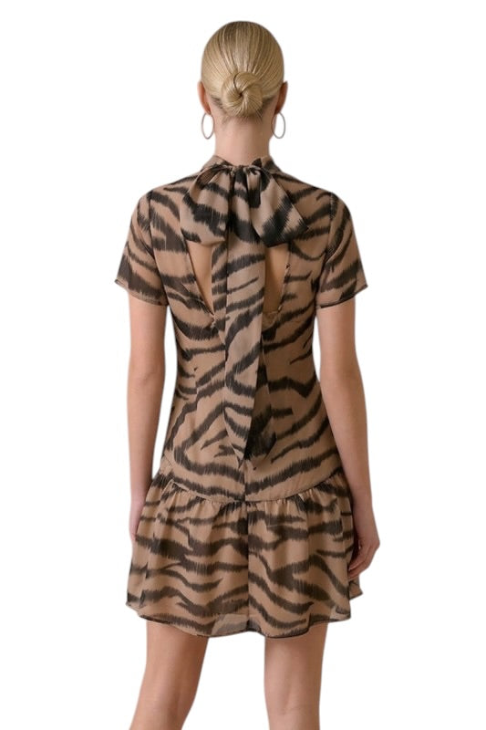 Tiger Tie Back Organza Mini