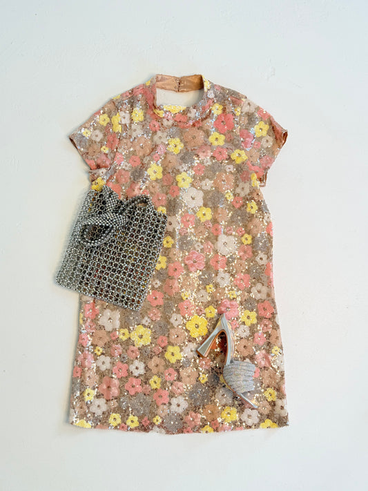 Sequined Daisy Shift Dress