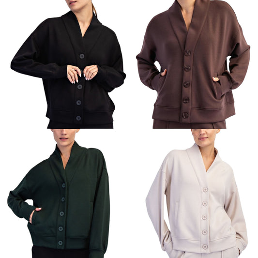 Scuba Cardigan- 4 Colors