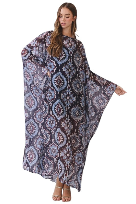 Navy Medallion Caftan