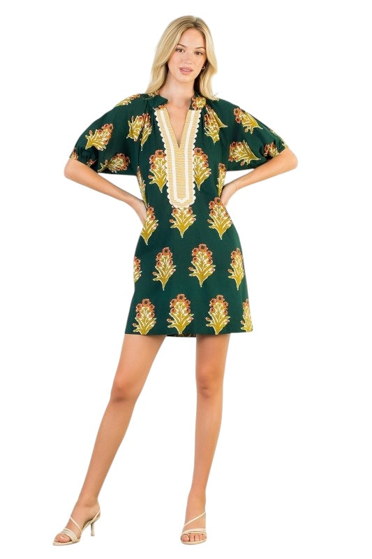 Green Floral Mini
