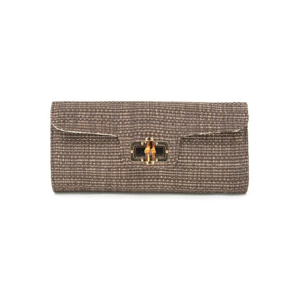 Oblong Bamboo Toggle Clutch- 2 Colors
