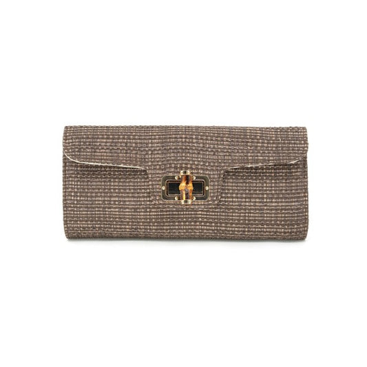 Oblong Bamboo Toggle Clutch- 2 Colors
