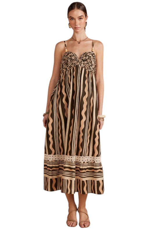 Deep Olive & Taupe Braided Midi