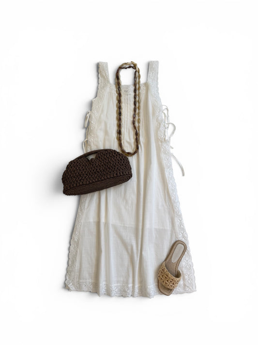 Lace & Cotton Midi Dress