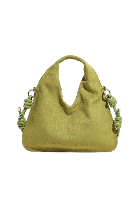 Suede Shoulder Bag w/ Double Knot Strap- 2 Colors