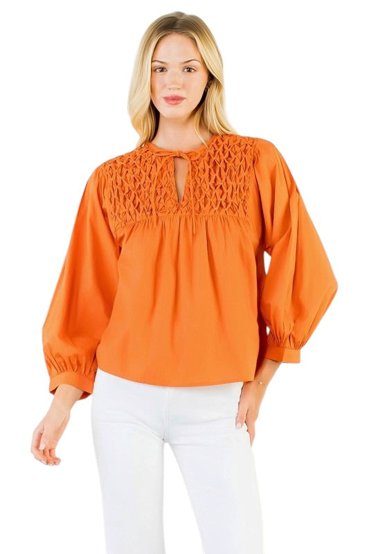 Pintuck Poplin Top - 3 Colors