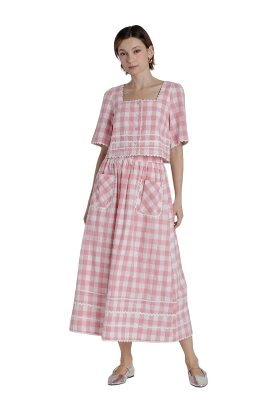 Pink Gingham Top