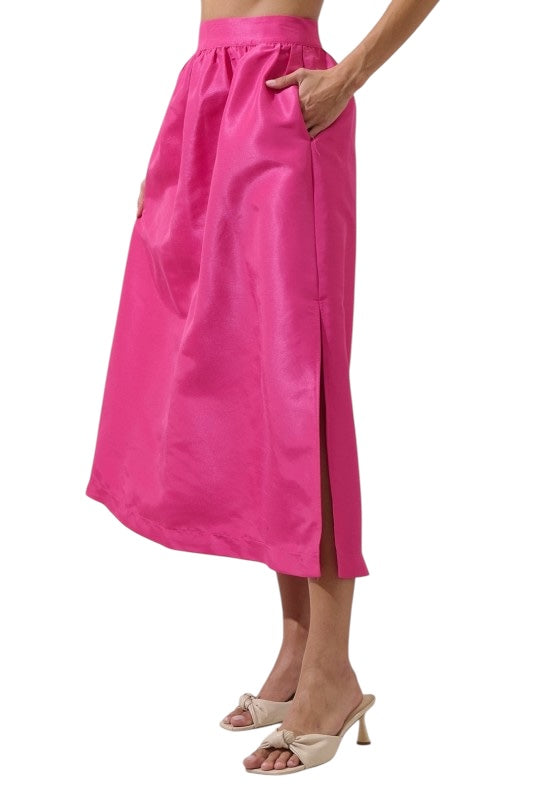 Taffeta Midi Skirt- 3 Colors