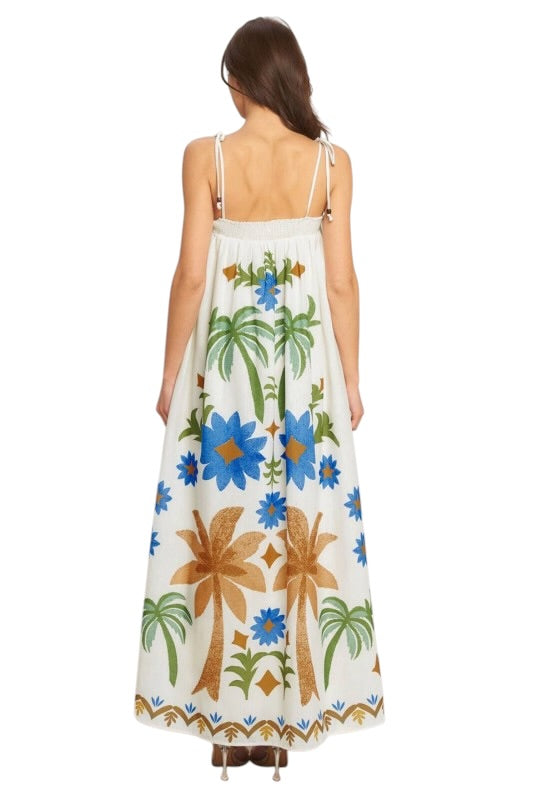 Palms Tie Shoulder Maxi